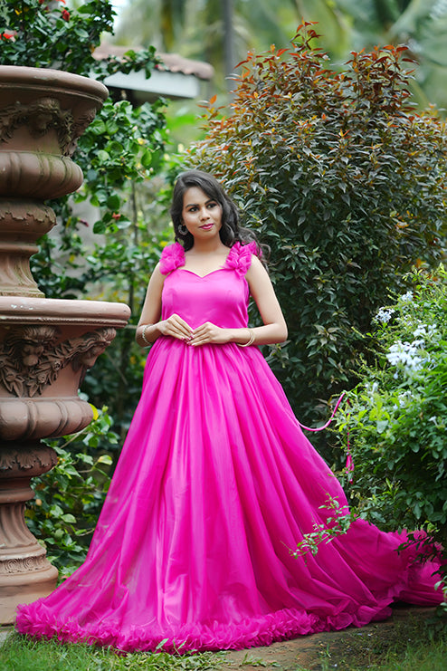 Pre Wedding Pink Ball Gown