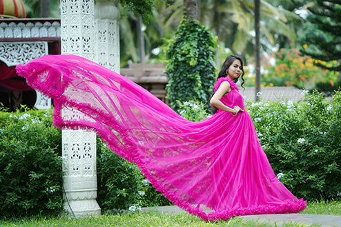 Pre Wedding Pink Ball Gown
