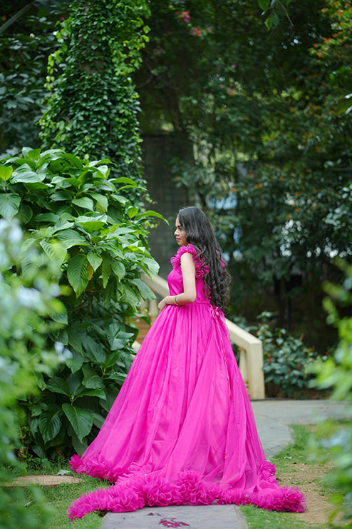 Pre Wedding Pink Ball Gown