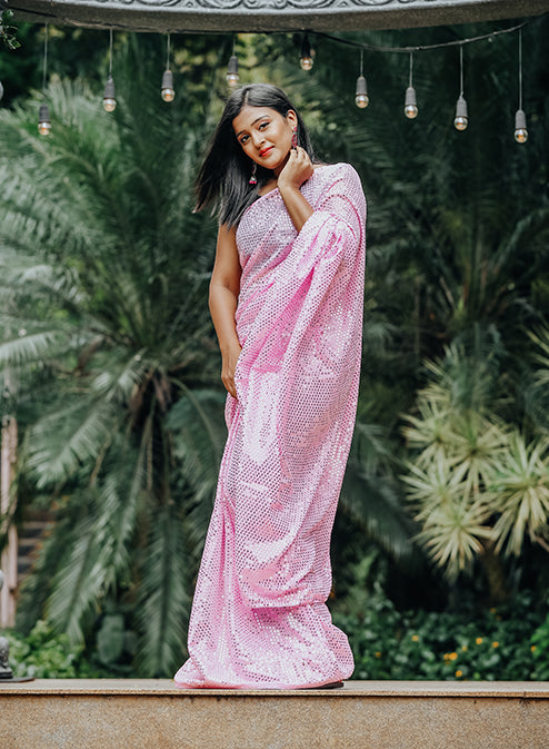 Saree Ligth Pink Colour