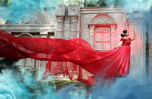 Pree Wedding Long Gown Red Colour