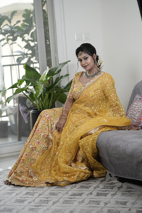 Half Saree Premiam Yellow Colour