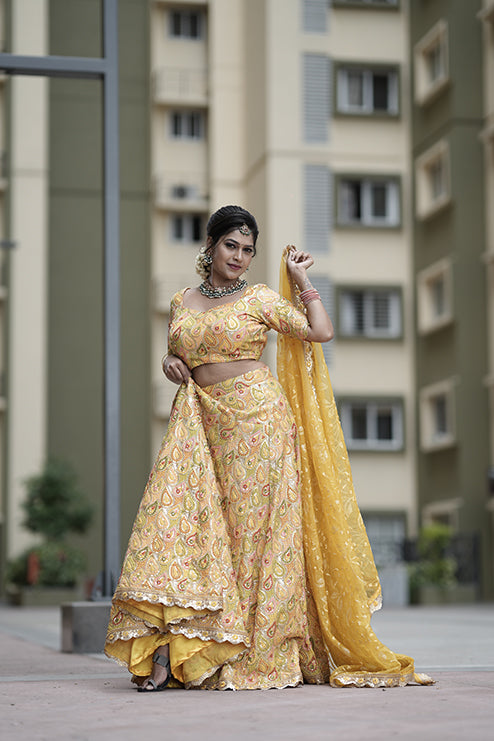 Half Saree Premiam Yellow Colour