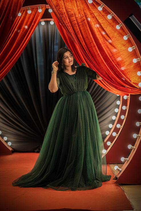 Ball Gown Premiam Green Colour