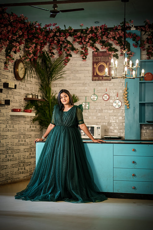 Ball Gown Premiam Green Colour