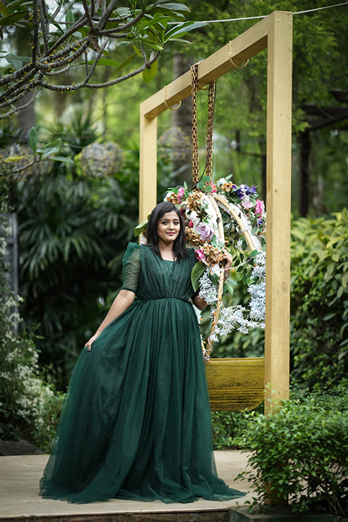 Ball Gown Premiam Green Colour
