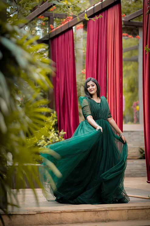 Ball Gown Premiam Green Colour