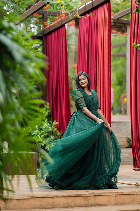 Ball Gown Premiam Green Colour