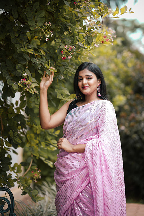 premiam Treditional Saree Light Pink Saree
