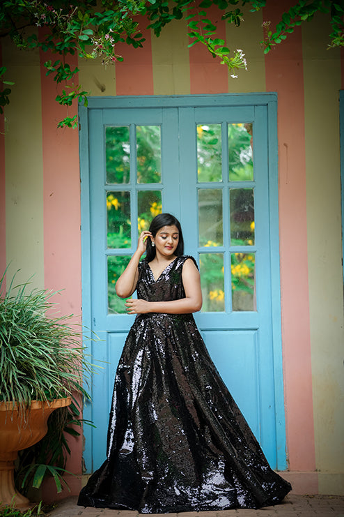 Ball Gown Black Colour Rental Gown Banglore Ball Gown Black Colour Rental Gown Banglore