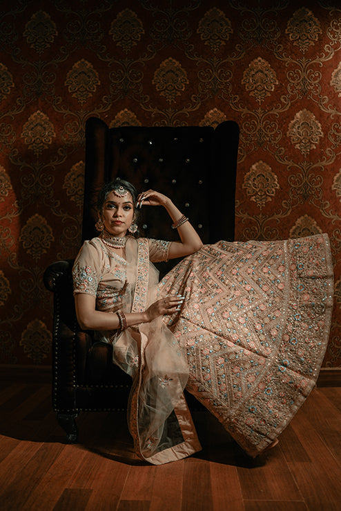 Treaditional Lehengga Light Creem Colour