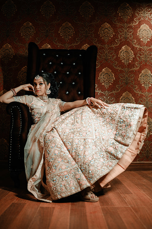 Treaditional Lehengga Light Creem Colour