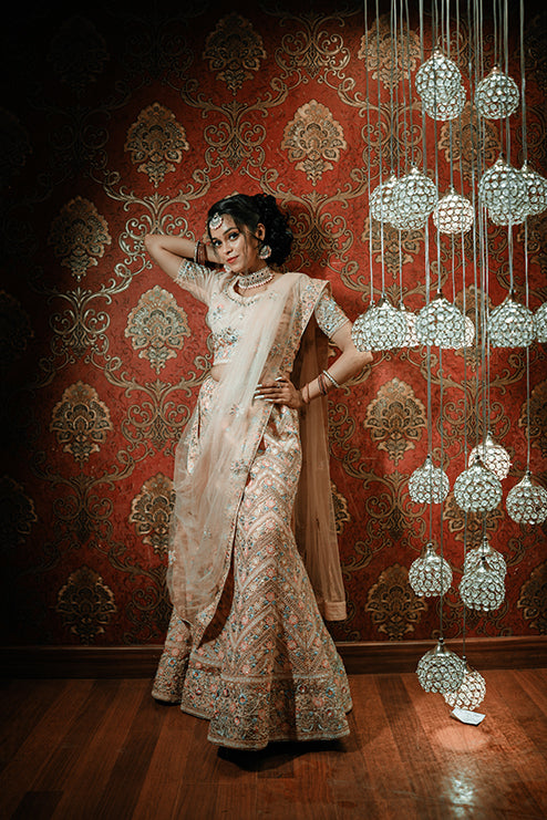 Treaditional Lehengga Light Creem Colour