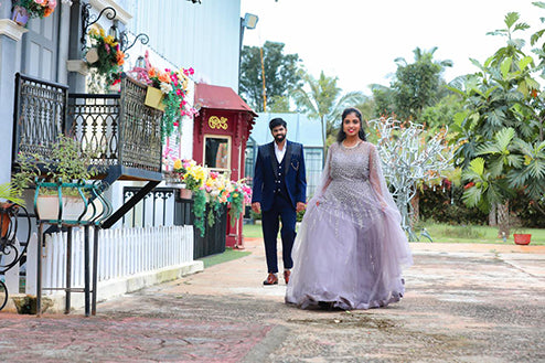 Ball gown Grey Colour