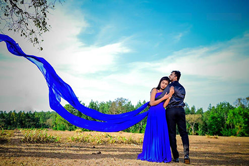 Pre Wedding And Maternity Premiam Blue Tail Gown