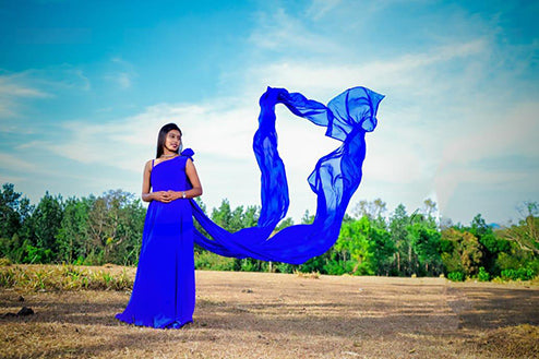 Pre Wedding And Maternity Premiam Blue Tail Gown