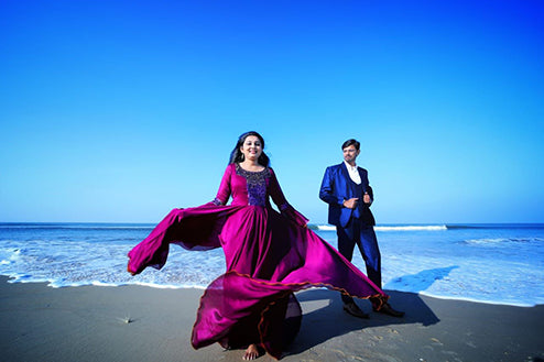 Pree Wedding Long Tail Gown Waine Colour