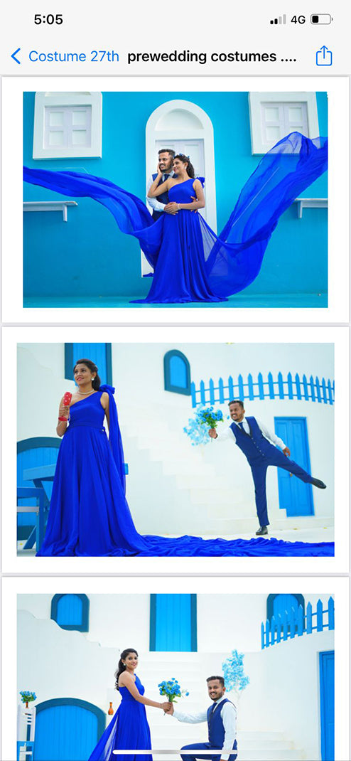 Pre Wedding And Maternity Premiam Blue Tail Gown