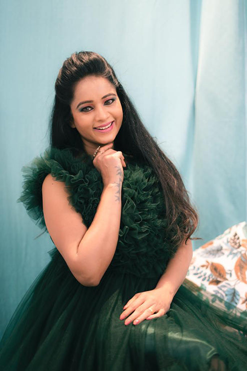 Pree Wedding Green Colour Western Gown