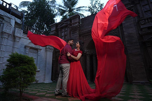 Pree Wedding Long Gown Red Colour