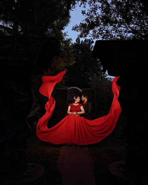 Pree Wedding Long Gown Red Colour