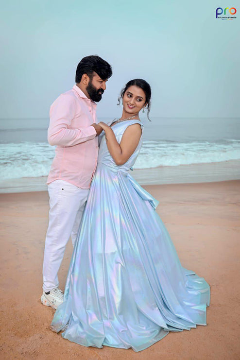 Ball Gown Sky Blue Colour