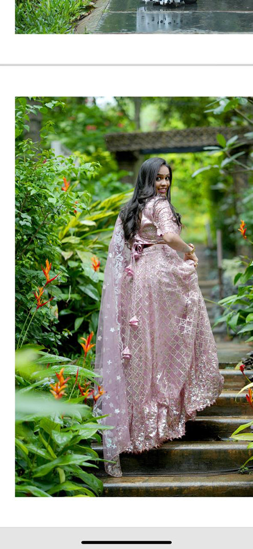 Pre Wedding And Events Pink Traditional Half Saree