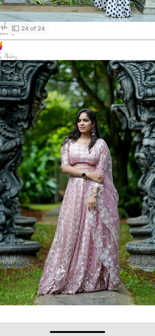 Pre Wedding And Events Pink Traditional Half Saree