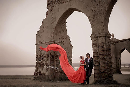 Pree Wedding Long Gown Red Colour