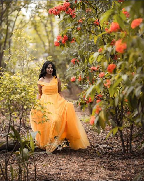Pre Weeding And Maternity Yellow Ball Gown