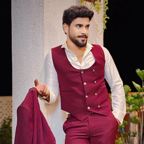 Men Wedding Suit Meroon Colour