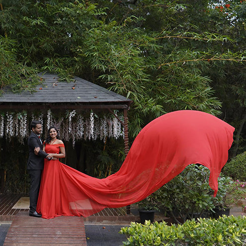 Pree Wedding Long Gown Red Colour