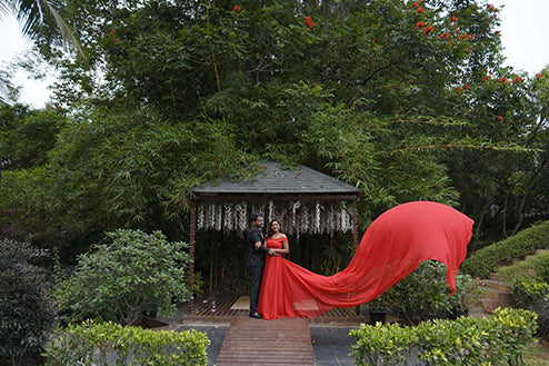 Pree Wedding Long Gown Red Colour
