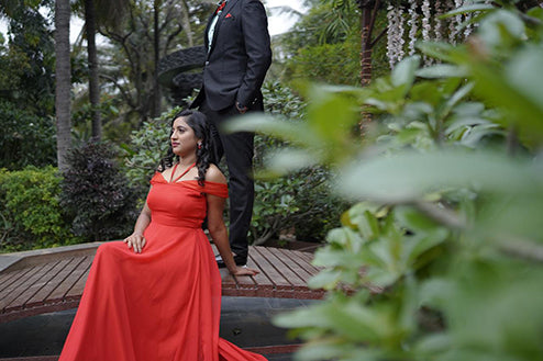 Pree Wedding Long Gown Red Colour
