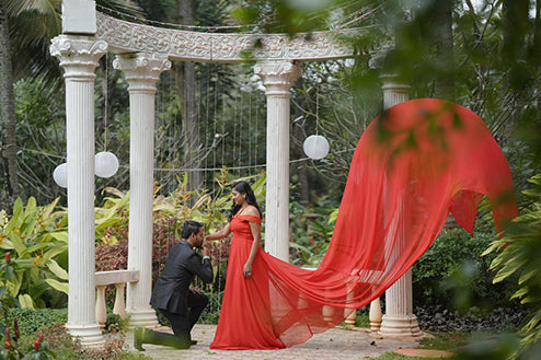 Pree Wedding Long Gown Red Colour