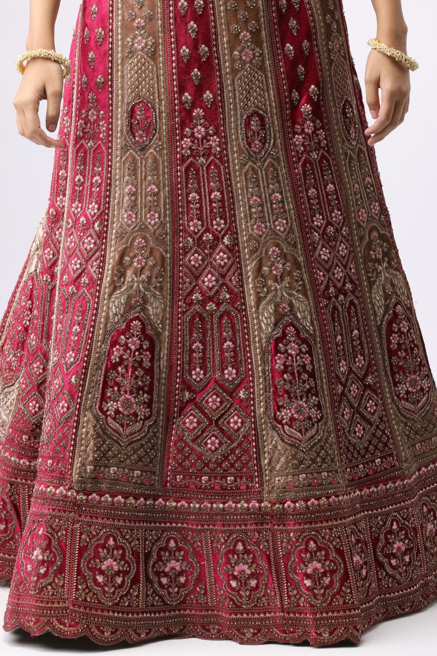 Bridal Prrmiam Wedding Lehegga Maroon Colour