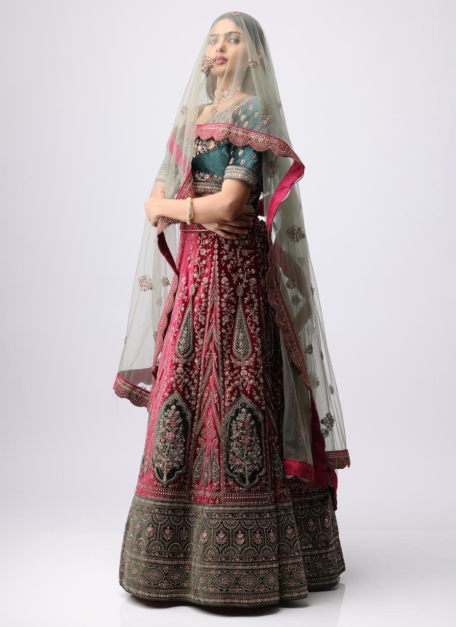 Bridal Premiam Lehengga Green And Malty color