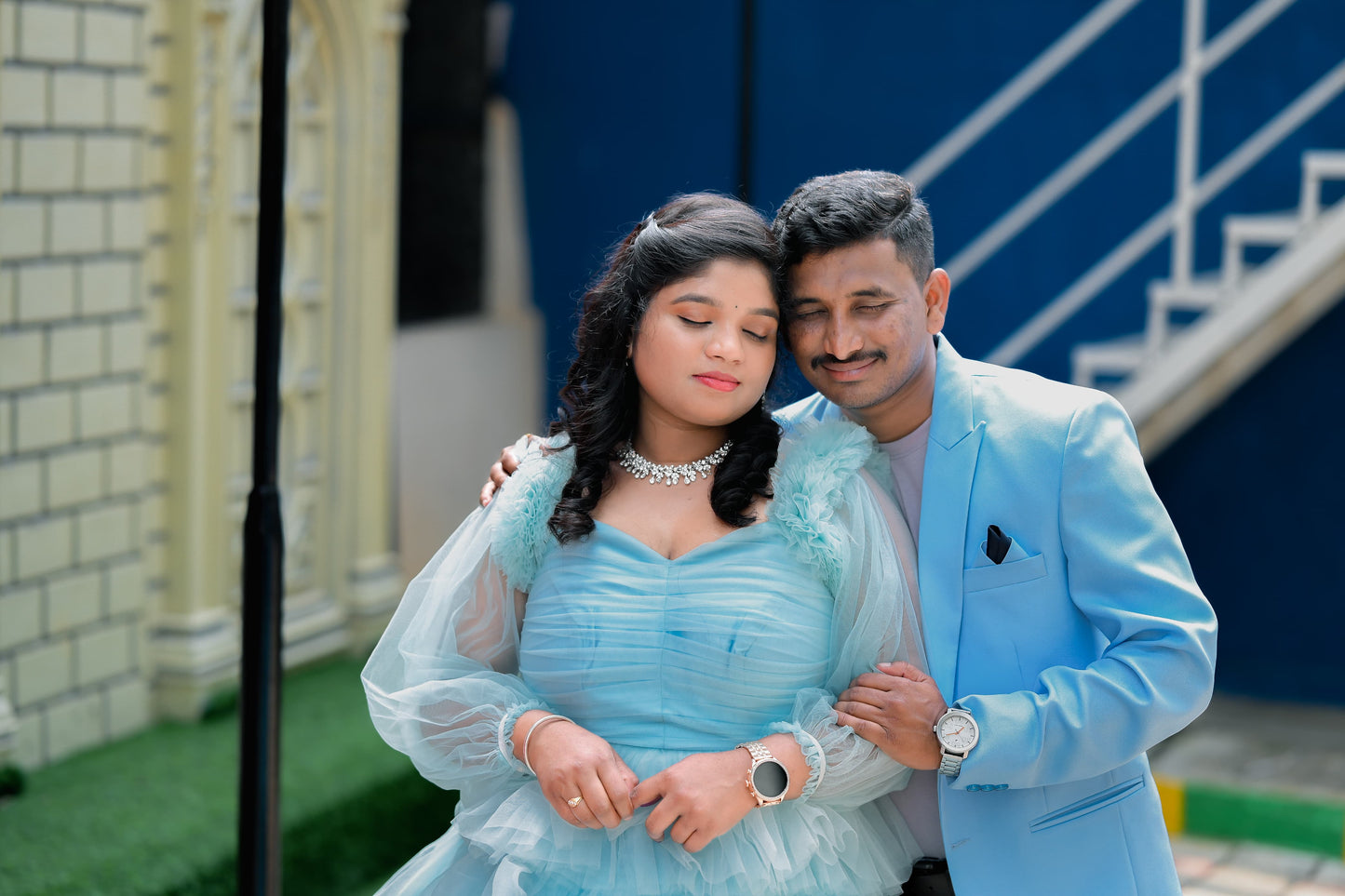 Premiam Ball Gown Sky Blue Colour