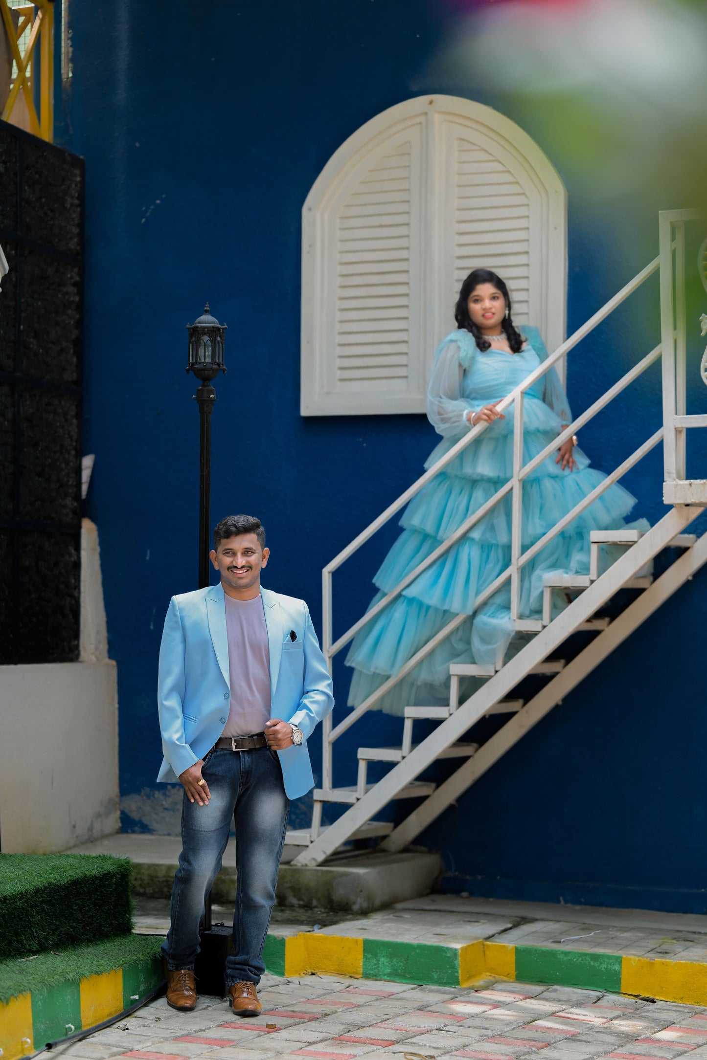Premiam Ball Gown Sky Blue Colour
