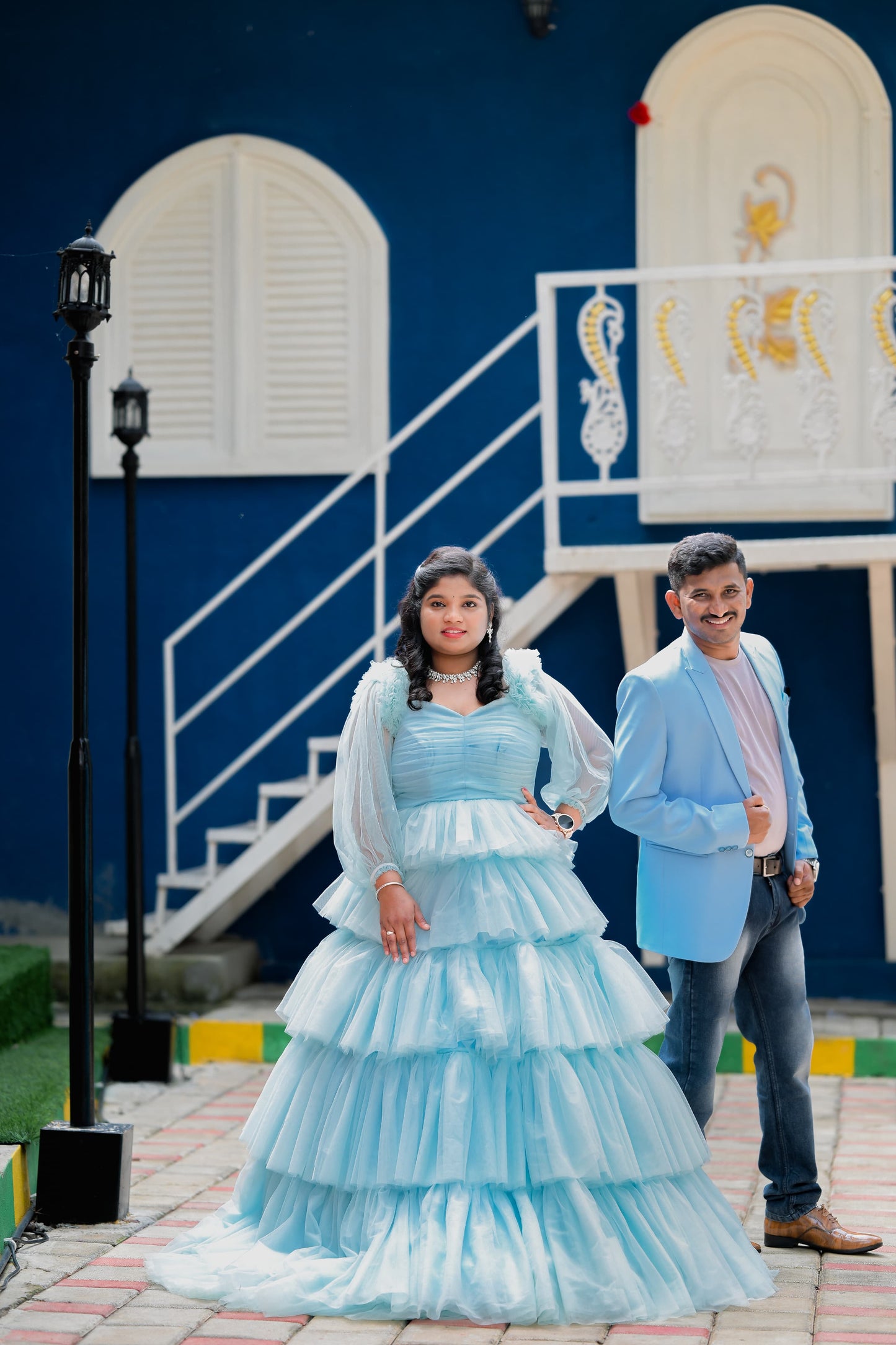 Premiam Ball Gown Sky Blue Colour