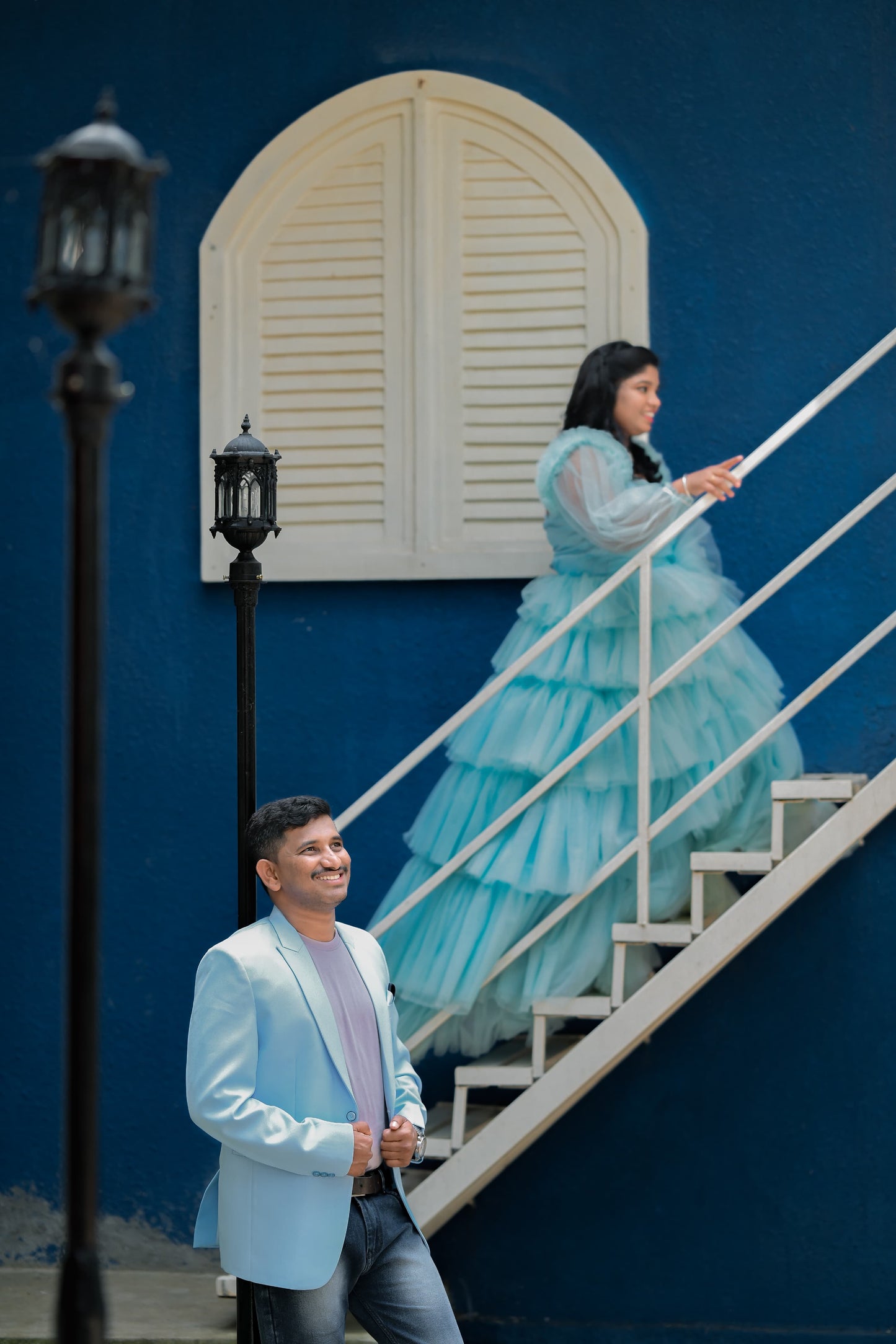 Premiam Ball Gown Sky Blue Colour
