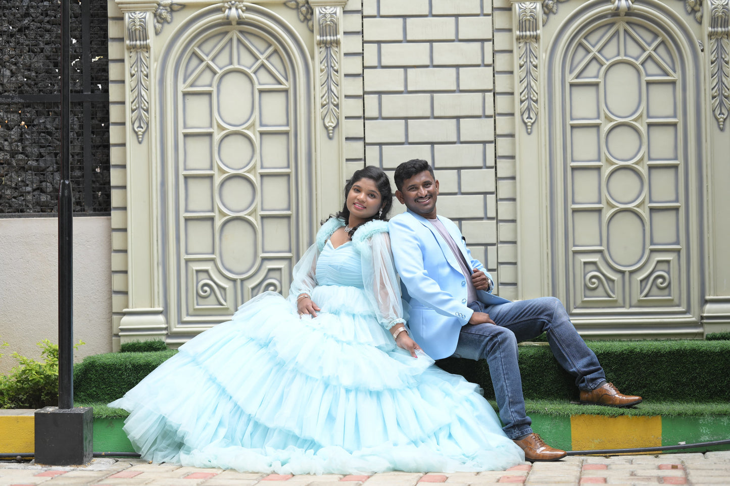 Premiam Ball Gown Sky Blue Colour