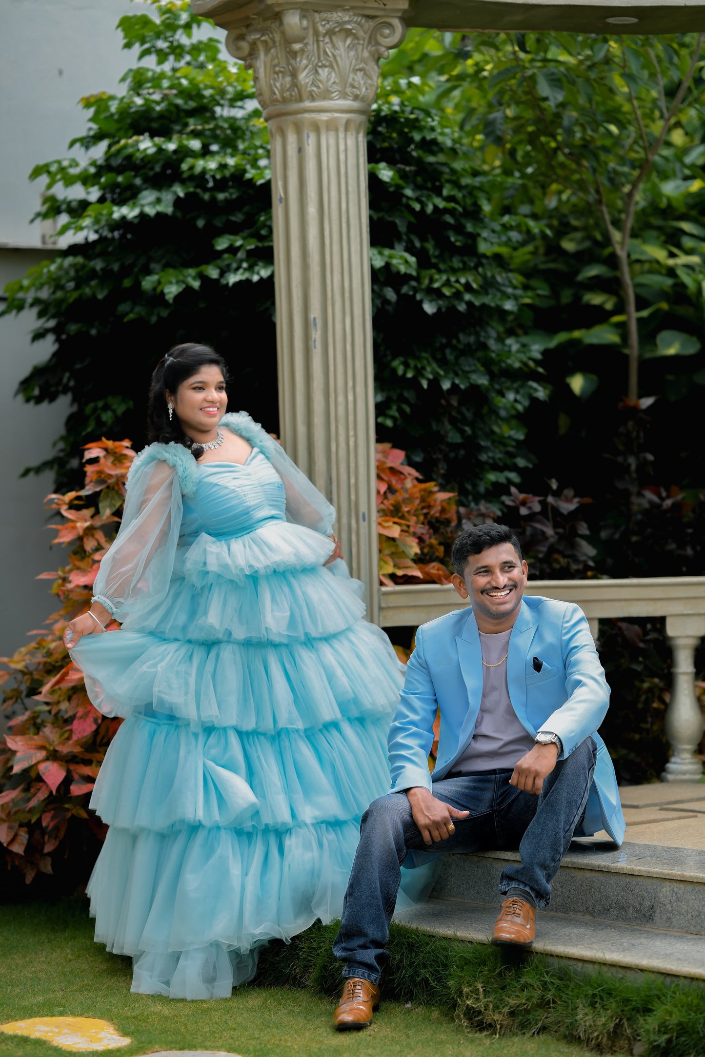 Premiam Ball Gown Sky Blue Colour