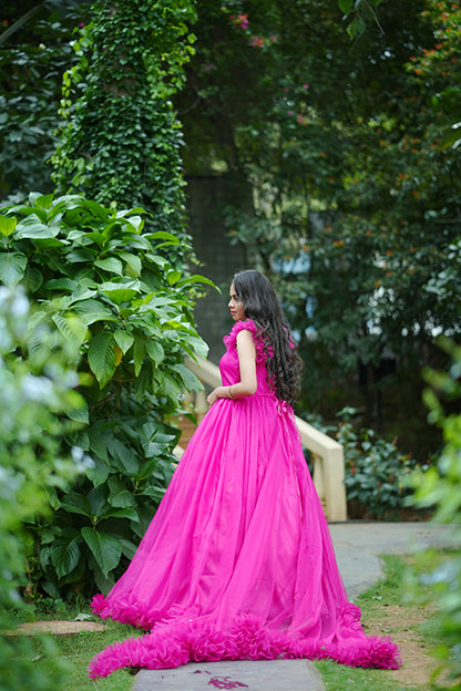 Pre Wedding Pink Ball Gown
