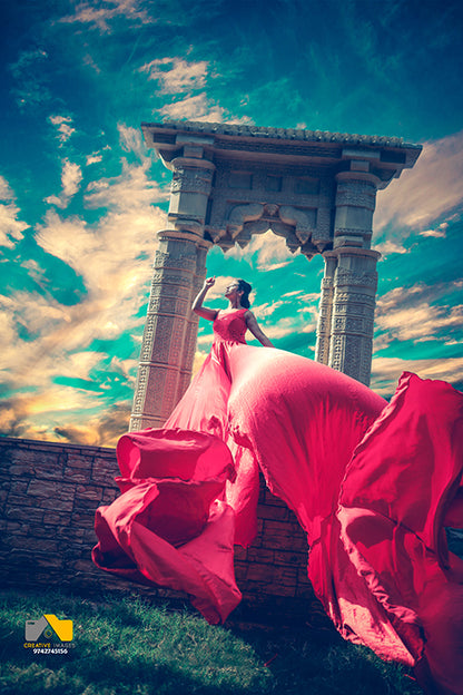 Premiam Ball Gown Red Colour