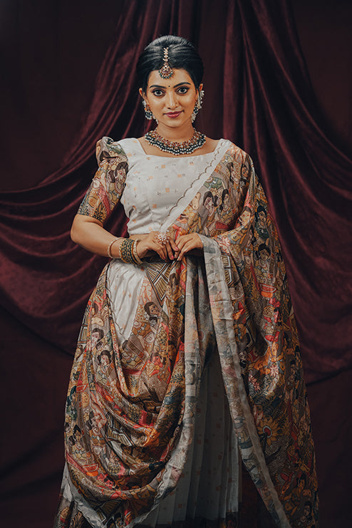 Prewedding and Events Premium White Lehenga with Embroidery work