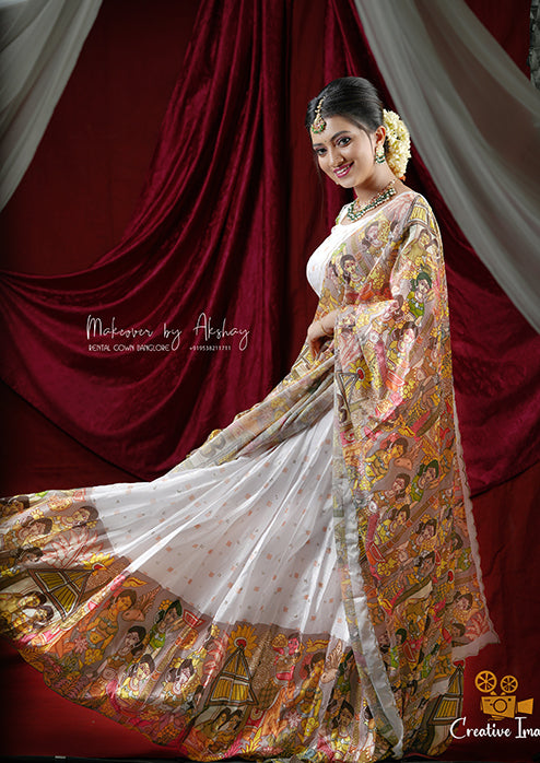 Prewedding and Events Premium White Lehenga with Embroidery work