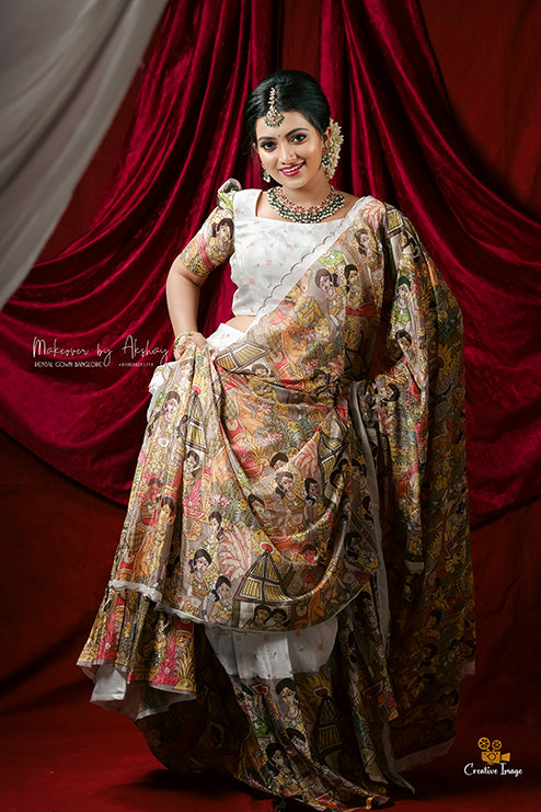 Prewedding and Events Premium White Lehenga with Embroidery work