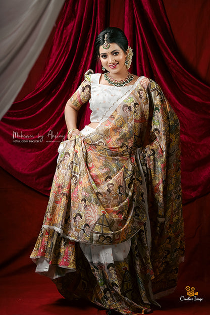 Prewedding and Events Premium White Lehenga with Embroidery work