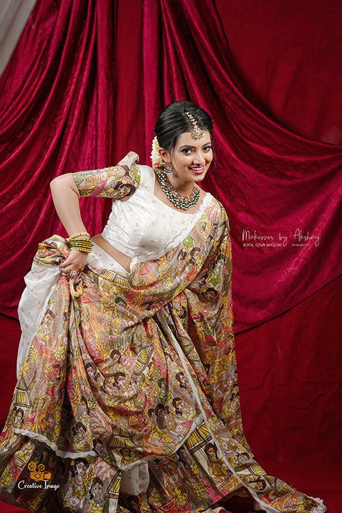 Prewedding and Events Premium White Lehenga with Embroidery work
